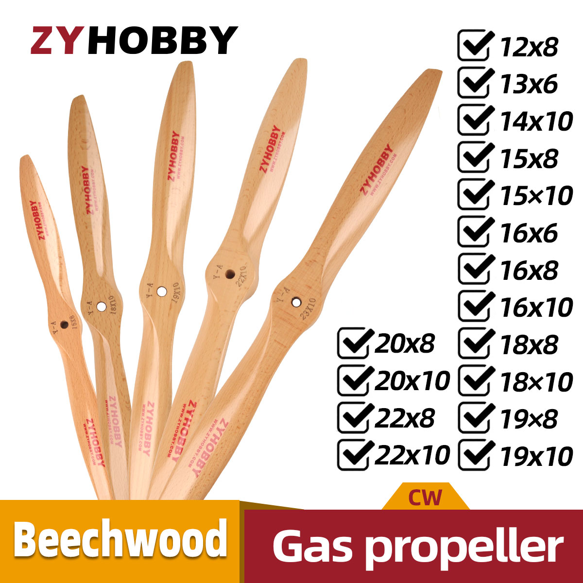 Rc Hobby Tools - 1Pc Wood Wooden Prop CW Propeller