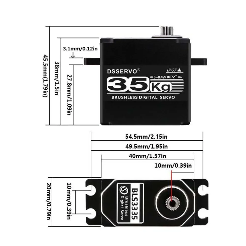 35KG BLS3335 Digital Servo Mot - đánh giá và giá Rc Hobby Tools